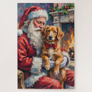 Santa Claus Nova Scotia Duck Tolling Retriever Puzzle
