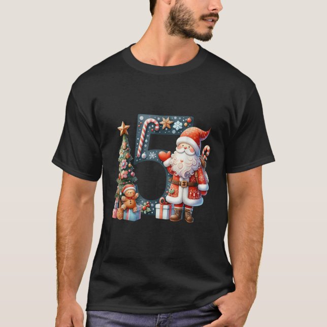 Santa Claus Number 5 Christmas Tree Snow  T-Shirt (Vorderseite)