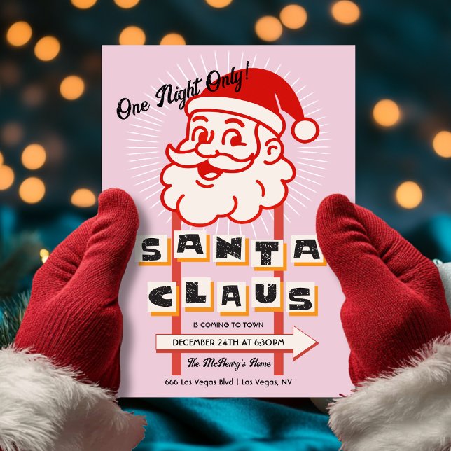 Santa Claus Nur eine Nacht unterzeichnen Einladung (Von Creator hochgeladen)