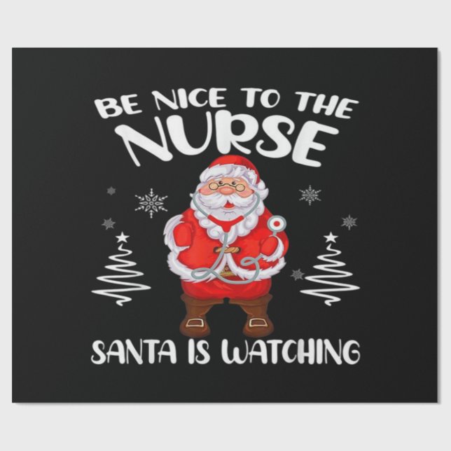 Santa Claus Nurse Geschenkpapier (Flach)