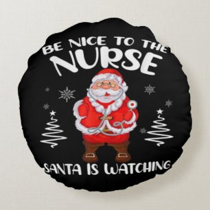 Santa Claus Nurse Rundes Kissen