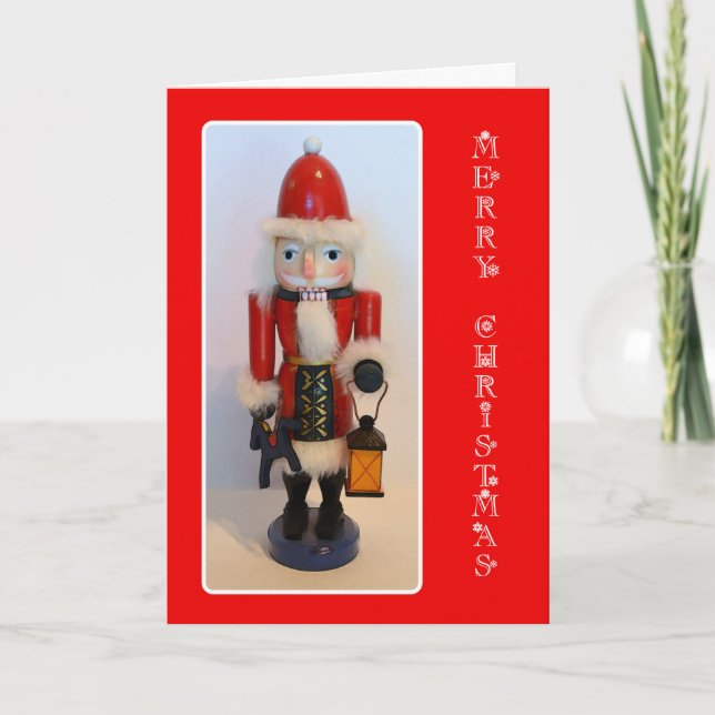 Santa Claus Nutcracker Feiertagskarte (Vorderseite)