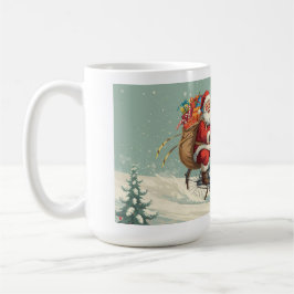 Santa Claus on Bicycle Christmas Mug Kaffeetasse