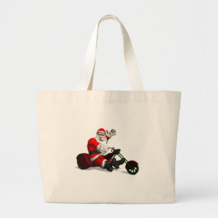 Santa Claus on Trike Jumbo Stoffbeutel
