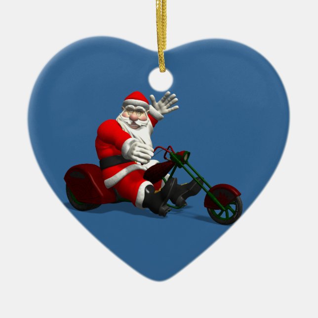 Santa Claus on Trike Keramik Ornament (Vorne)