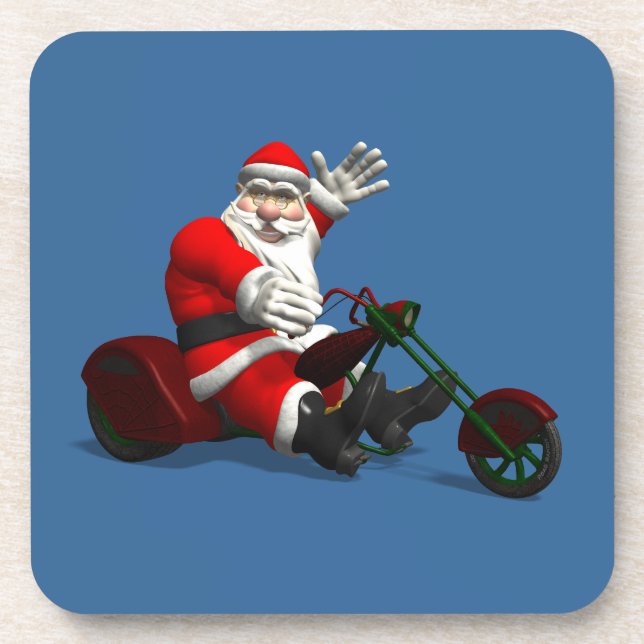 Santa Claus on Trike Untersetzer (Vorderseite)
