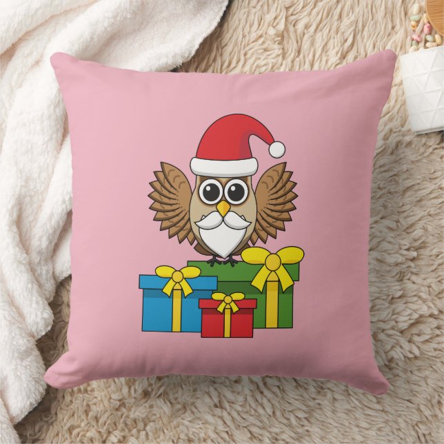Santa Claus Owl mit Geschenken Kissen (Decke)