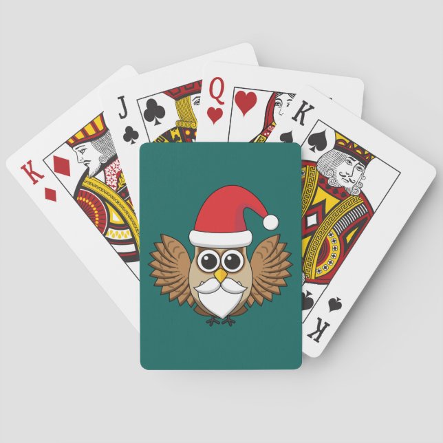 Santa Claus Owl Spielkarten (Rückseite)