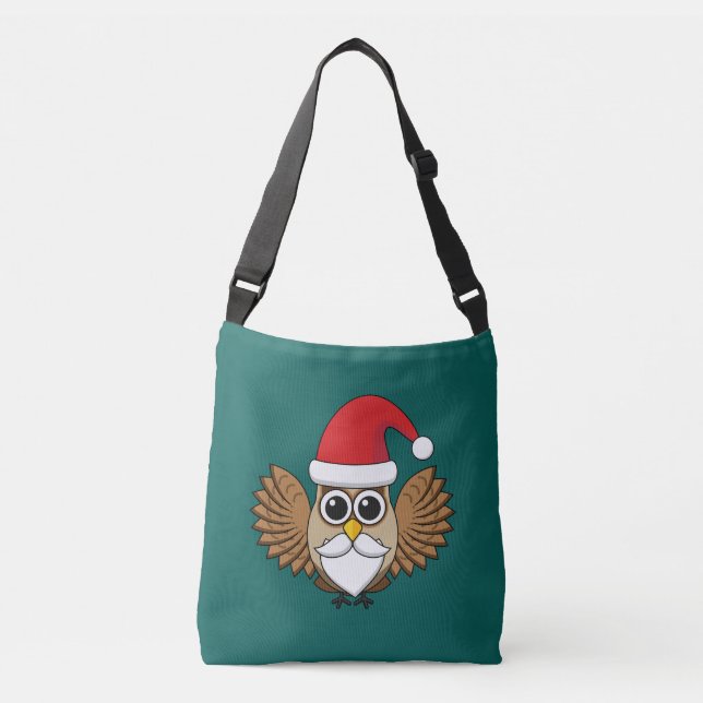 Santa Claus Owl Tragetaschen Mit Langen Trägern (Vorderseite)