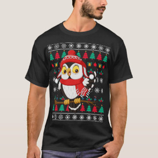 Santa Claus Owl Ugly Weihnachten T-Shirt