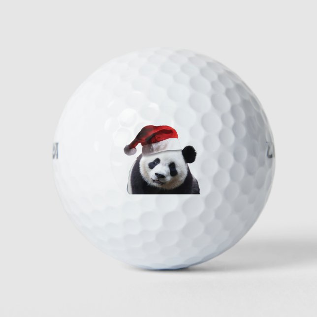 Santa Claus Panda Bear Golfball (Vorderseite)