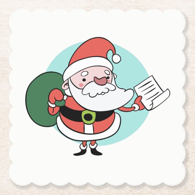 Santa Claus Papier Untersetzer (Vorderseite)