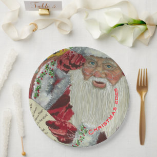 Santa Claus Papiersplatten Personalisierte Weihnac Pappteller