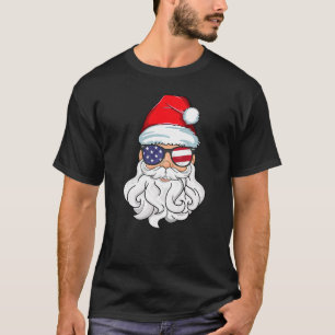 Santa Claus Patriotic Usa Sonnenbrille Kids Christ T-Shirt