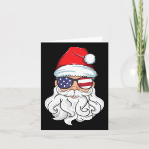 Santa Claus Patriotic Usa Sungles Kinder Weihnacht Karte