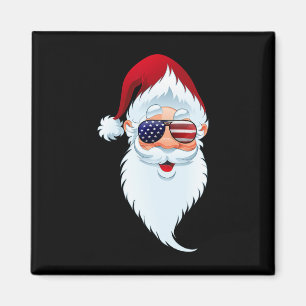 Santa Claus Patriotischer Usa Sonnenbrille Weihnac Magnet