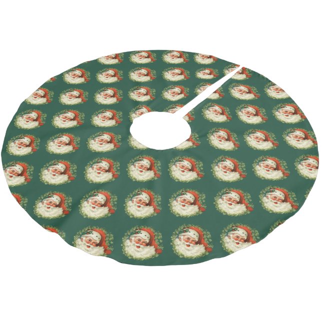 Santa Claus Pattern Polyester Weihnachtsbaumdecke (Schrägansicht)