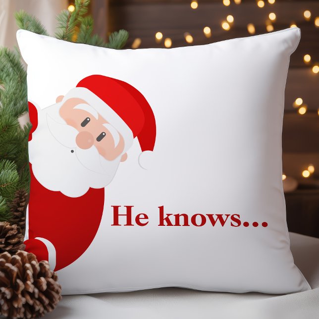 Santa Claus Peeking Holiday Design Kissen (Von Creator hochgeladen)