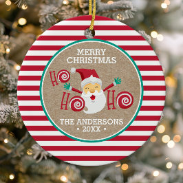 Santa Claus Peppermint Personalisiert Weihnachten Keramik Ornament