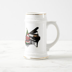 Santa Claus Piano Bierglas