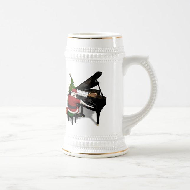 Santa Claus Piano Bierglas (Rechts)