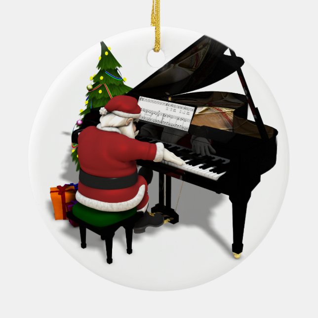Santa Claus Piano Keramikornament (Hinten)