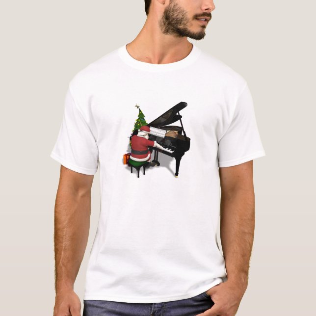 Santa Claus Piano T-Shirt (Vorderseite)