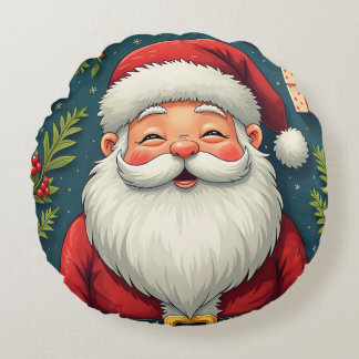 Santa Claus Pillow Cushion Rundes Kissen