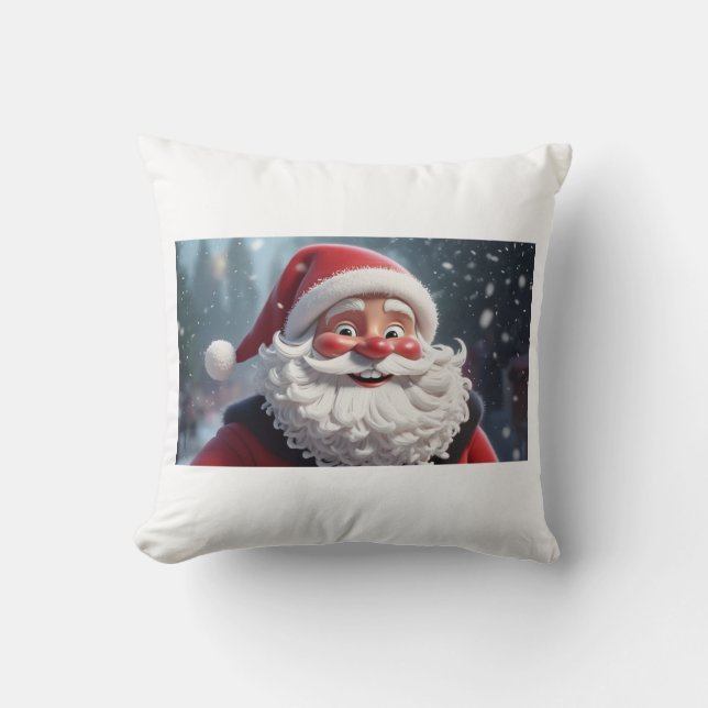 Santa Claus Pillow - Festliche Weihnachtsdekoratio Kissen (Vorderseite)