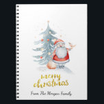 Santa Claus Pine Tree Weihnachten Notizblock<br><div class="desc">Der Weihnachtsmann mit Kiefernbaum und frohe Weihnachten.</div>