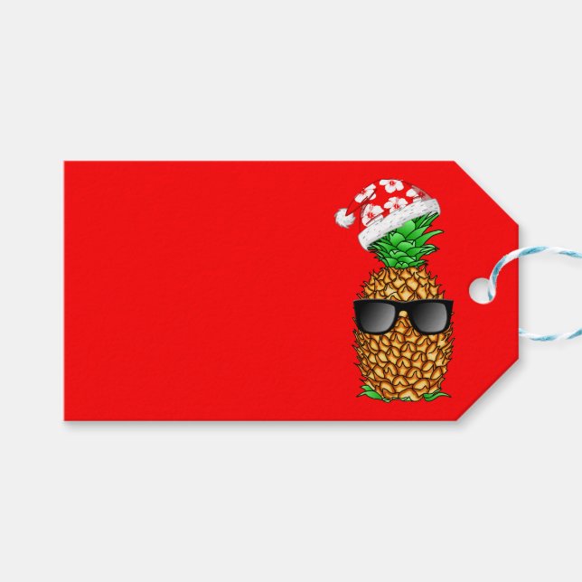 Santa Claus Pineaple Geschenkanhänger (Vorderseite (Horizontal))