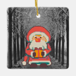 Santa Claus Pixelart Ho, Ho, Pixel Art  Keramikornament