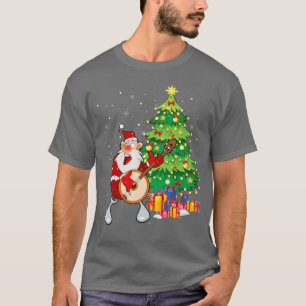 Santa Claus Play Banjo In der Nähe des Weihnachtsb T-Shirt