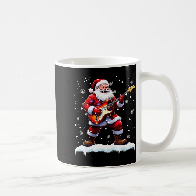 Santa Claus Playing B Guitar Christmas Xmas Music  Kaffeetasse (Rechts)