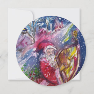 SANTA CLAUS PLAYING HARP - CHRISTMAS PARTY Pearl Einladung