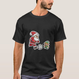 Santa Claus Plays Football with a Naughty Goblin T-Shirt