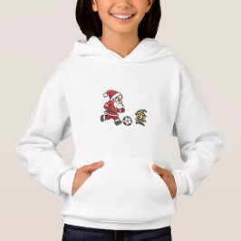 Santa Claus Plays soccer with a Naughty Goblin Hoodie