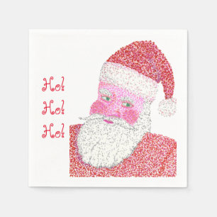 Santa Claus Pointillism Weihnachtsbuch Napkins Serviette