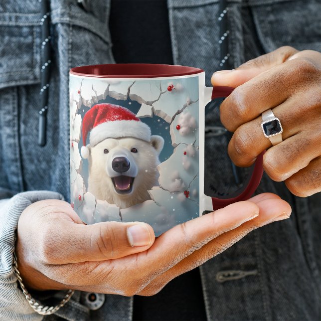 Santa Claus Polar Bar Snow Wall Tasse (Von Creator hochgeladen)