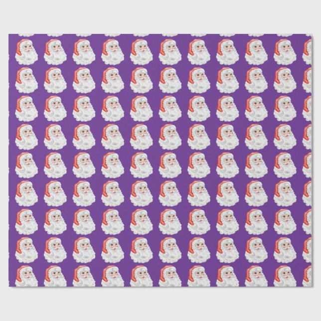 Santa Claus Portrait Christmas Wrapping Paper   Geschenkpapier (Flach)