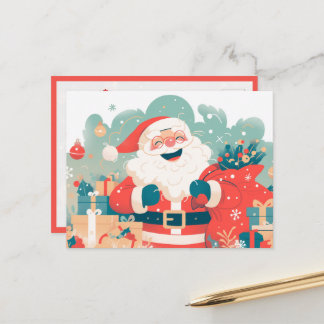 Santa Claus Preparing Christmas Gifts Postkarte
