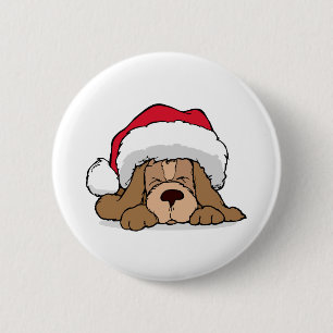 Santa Claus Puppy Button