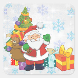 Santa Claus Quadratischer Aufkleber
