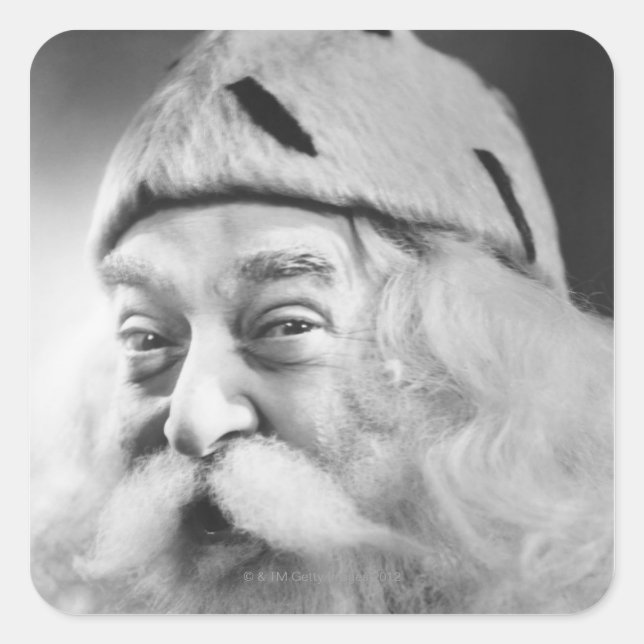 Santa Claus Quadratischer Aufkleber (Vorderseite)