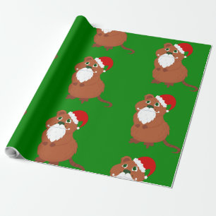 Santa claus quokka australische Weihnachten Geschenkpapier