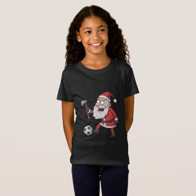 Santa Claus Rebel Footballer T-Shirt (Vorne ganz)