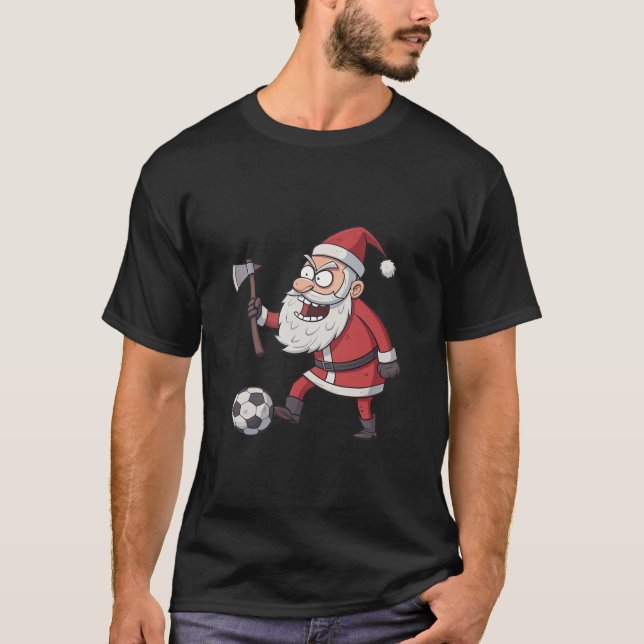 Santa Claus Rebel Footballer T-Shirt (Vorderseite)