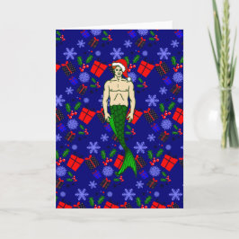 santa claus redhead merman hässliche Weihnachtsges Einladung