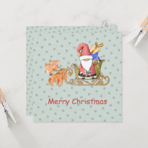 Santa Claus Reindeer Sleier Custom Weihnachtskarte