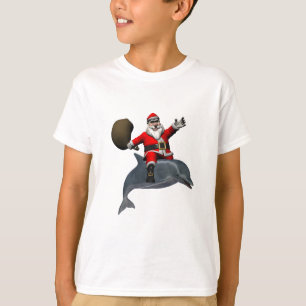 Santa Claus Reiten auf dem Dolphin T-Shirt
